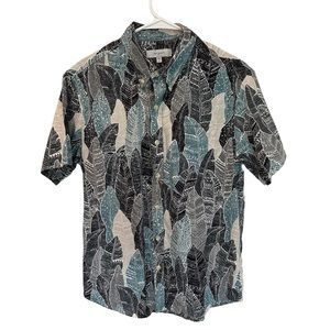 Ari South Banana Leaf Print Aloha Shirt